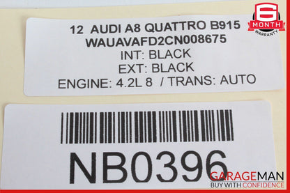 11-14 Audi A8 Quattro Front Left Side LED Headlight Headlamp 4H0941003A OEM