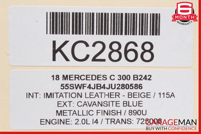 15-18 Mercedes W205 C300 C400 Rear Right Passenger Side Door Control Module Unit
