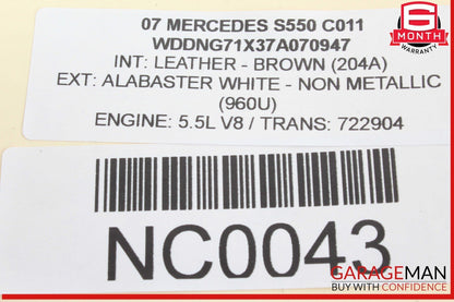 07-09 Mercedes W221 S550 S63 AMG CL550 Rear Trunk Fuse Relay Junction Box OEM