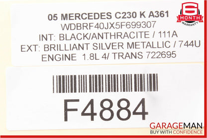 03-05 Mercedes W203 C230 1.8L Fuel Injection Rail Line w/ Injectors Assembly OEM