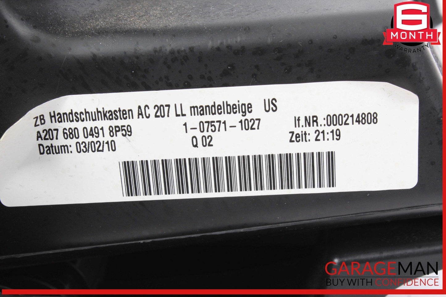 10-13 Mercedes W207 E350 E550 Dashboard Glove Box Compartment 2076800491 OEM