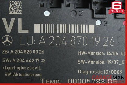 08-18 Mercedes W204 C300 C350 E400 Front Left Side Door Control Module OEM