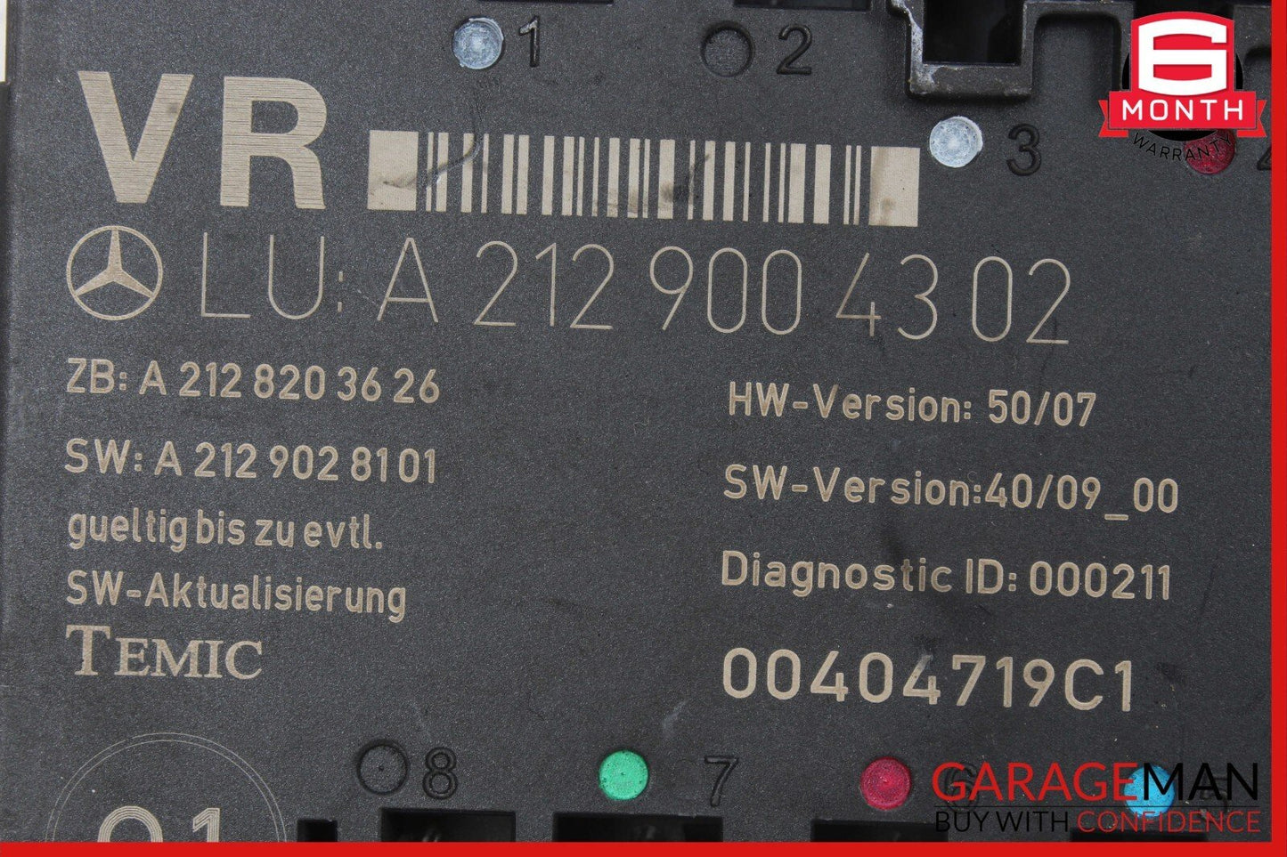 08-18 Mercedes W212 E350 E400 C250 Front Right Side Door Control Module Unit OEM