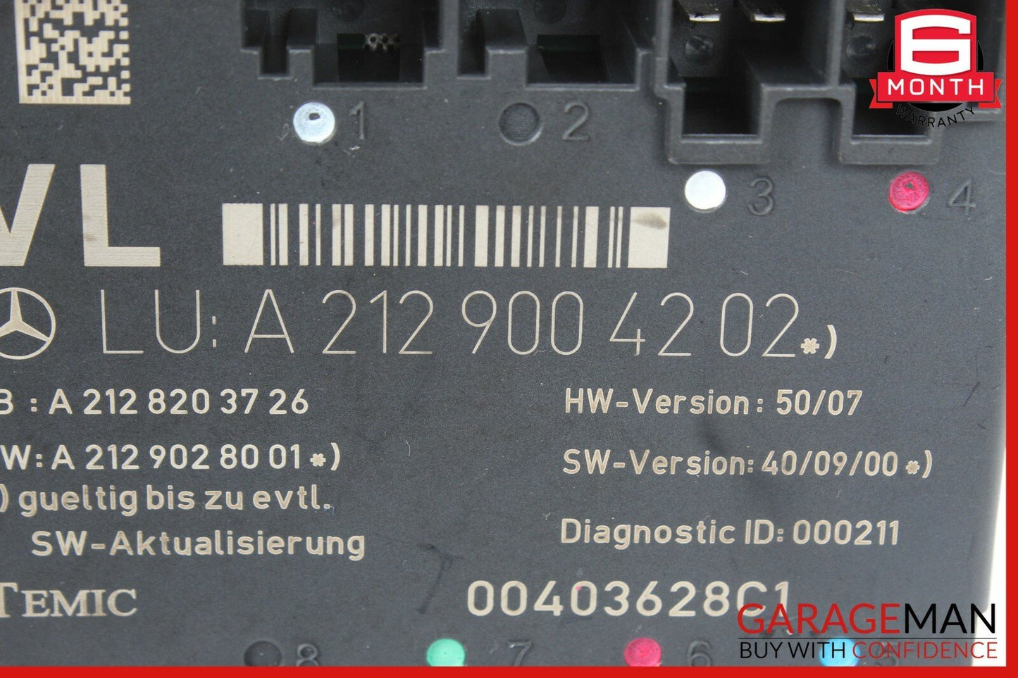 08-14 Mercedes W204 C250 C300 Front Left Driver Side Door Controller Module