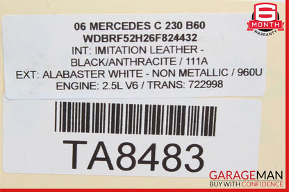 06-11 Mercedes C230 CLK350 Right Side Engine Motor Cylinder Head Valve Cover