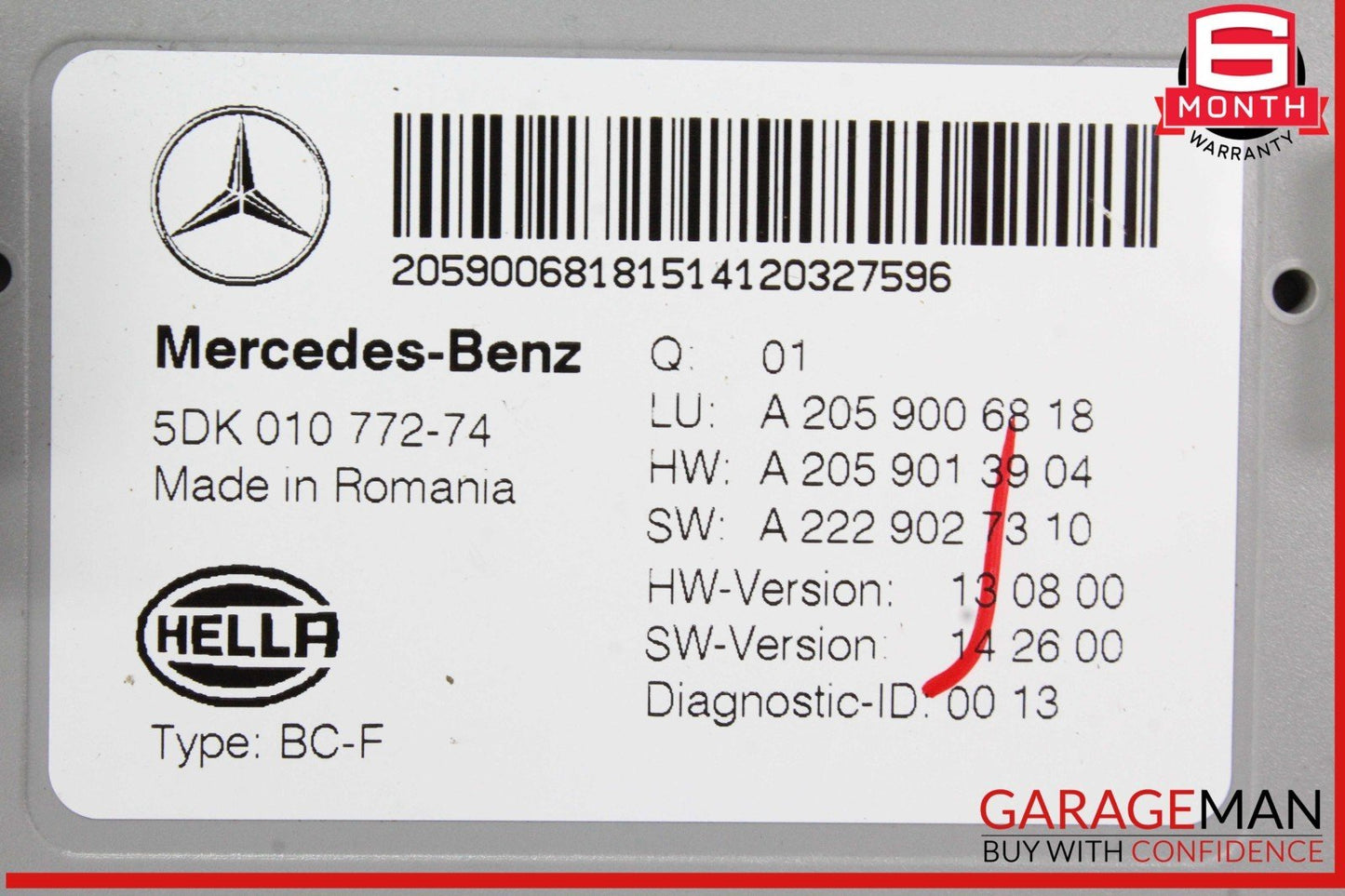15-18 Mercedes W205 C300 Front Sam Signal Acquisition Module Unit 2059006818 OEM