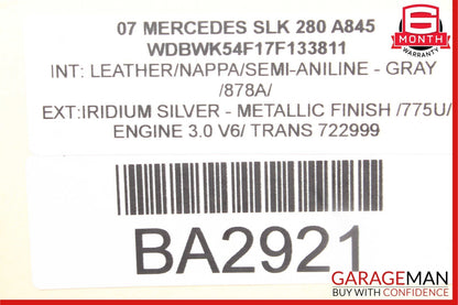 05-11 Mercedes R171 SLK280 Convertible Rear Left Top Roof Trunk Lid Cylinder
