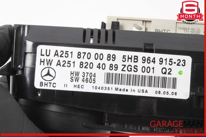 06-12 Mercedes X164 GL450 4MATIC AC Temp Heater Climate Control Switch Display