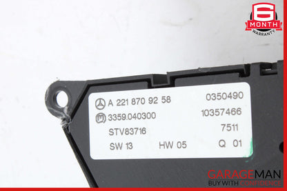 07-14 Mercedes W221 S550 Front Left Driver Seat Control Memory Switch OEM