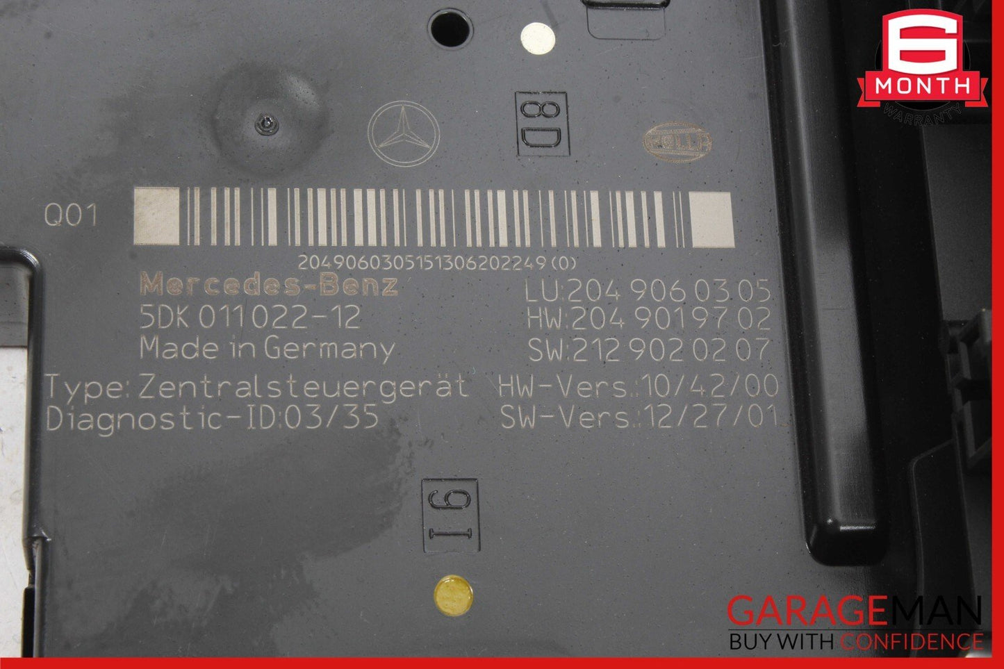 12-14 Mercedes W204 C250 C350 C63 AMG Rear SAM Module Relay Fuse Box Assy