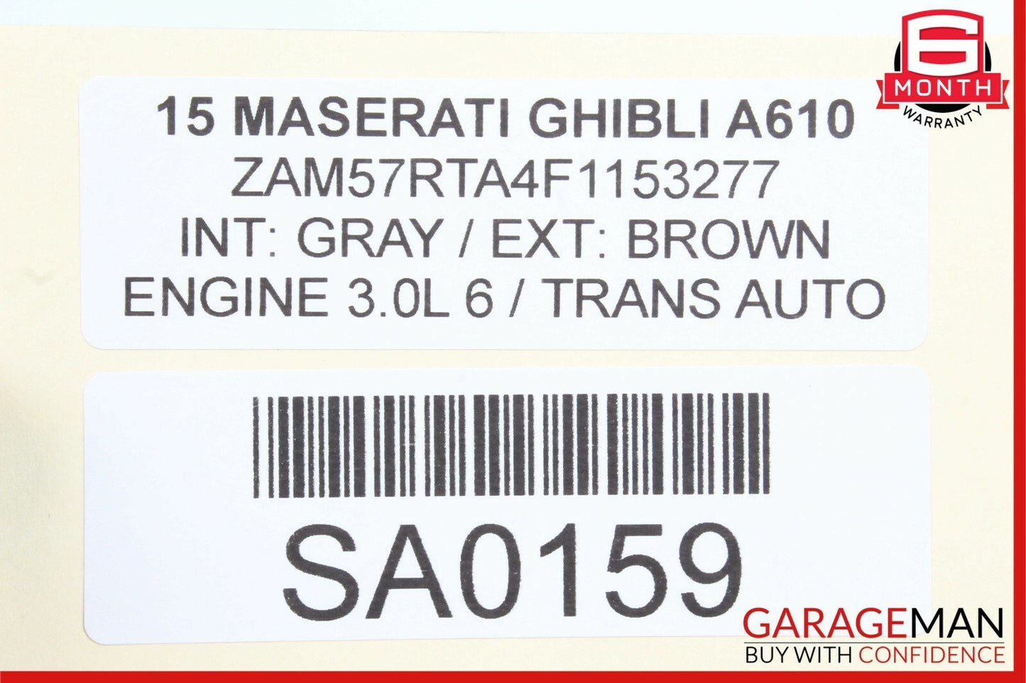 14-17 Maserati Ghibli Front Right Side Complete Interior Door Panel Black