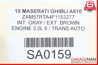 14-17 Maserati Ghibli Front Right Side Complete Interior Door Panel Black