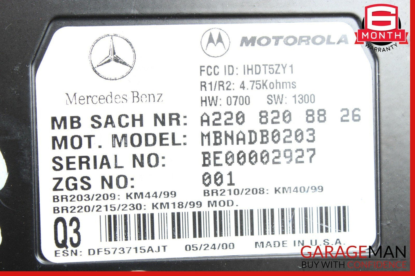 00-06 Mercedes W215 CL500 S500 Phone Navigation Voice Communication Module Q3