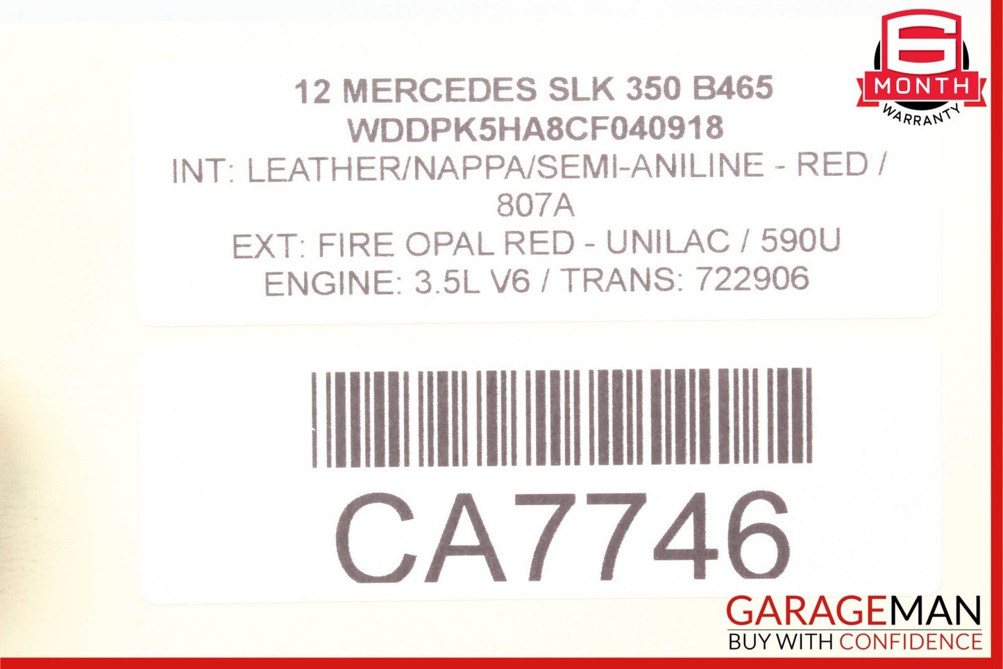 12-16 Mercedes R172 SLK350 SLK55 AMG Rear Right / Left Axle CV Half Shaft OEM