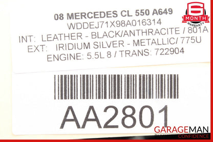07-10 Mercedes W216 CL550 CL600 Seat Belt Retractor Front Right Side Black OEM