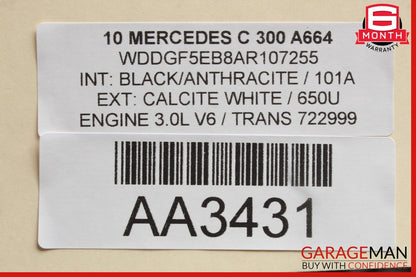 08-14 Mercedes W204 C300 Front Right Side Top Upper Seat Cushion Cover Black