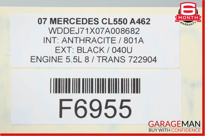 07-10 Mercedes W216 CL550 CL65 AMG Rear Trunk Lid Deck Shell Panel Black OEM