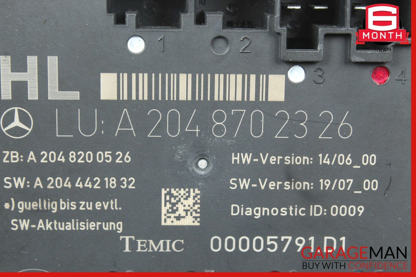 08-14 Mercedes W204 C300 C350 Rear Left Side Door Control Module 2048702326 OEM