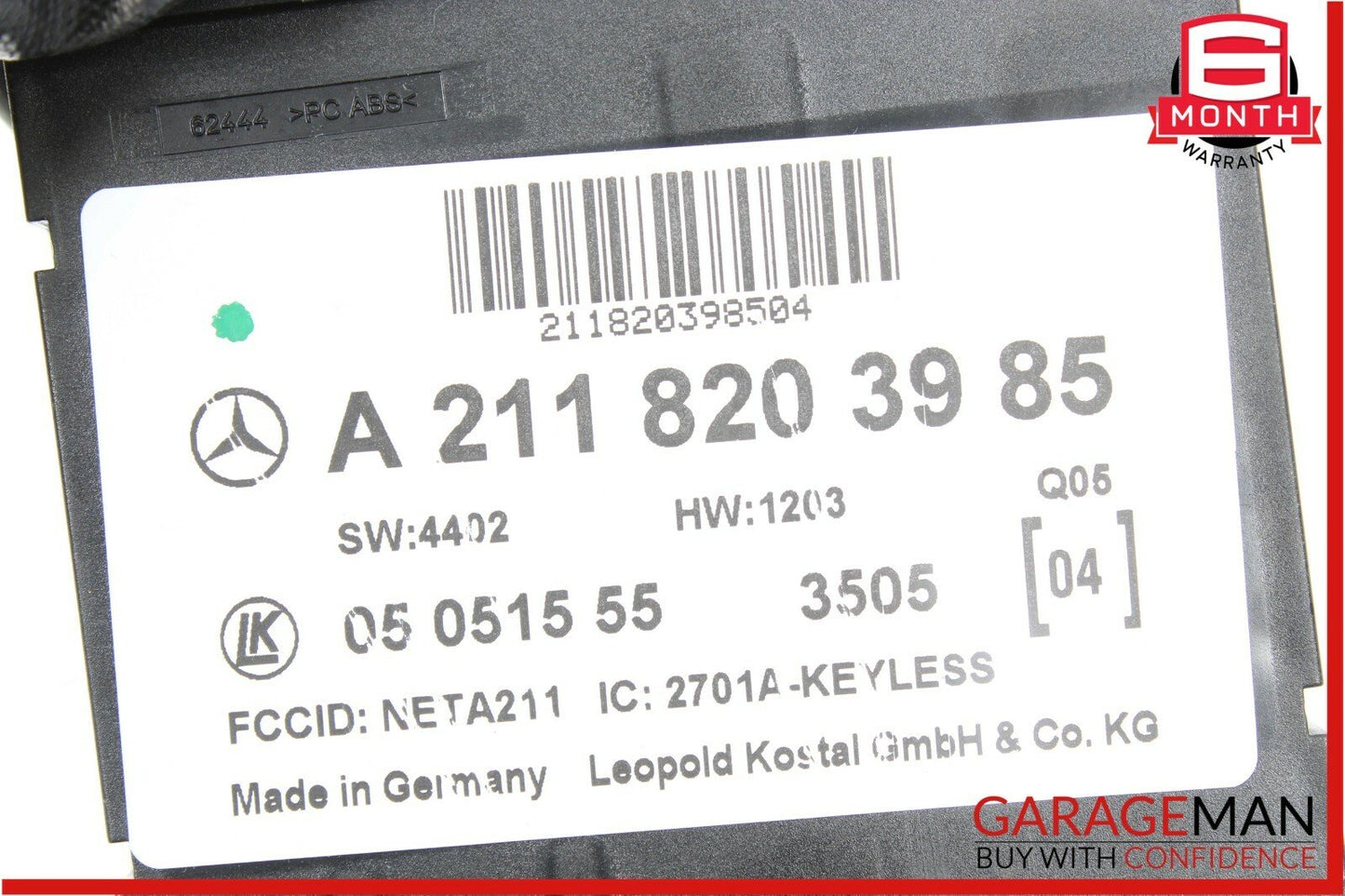 03-11 Mercedes W219 CLS500 E500 Keyless Go Entry Control Module OEM