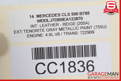 12-14 Mercedes W218 CLS550 Rear Right Side Interior Door Panel OEM
