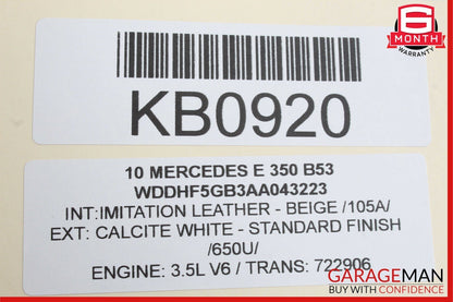 06-15 Mercedes W212 E350 C300 Engine Oil Separator Cover 2720160134 OEM
