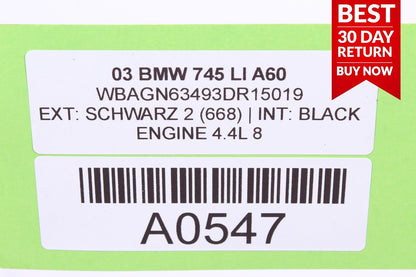 02-05 BMW E65 E66 745Li REAR RIGHT PASSENGER DOOR LATCH LOCK ACTUATOR A60 OEM