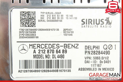 12-14 Mercedes R172 SLK350 CLS500 Sirius Satellite Radio Receiver Control Module