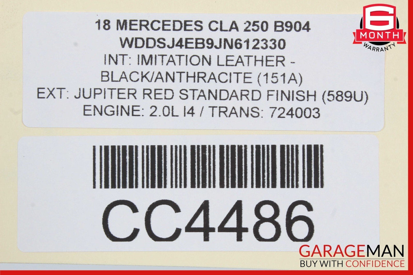14-18 Mercedes W117 CLA250 CLA45 AMG Rear Right Side Exterior Door Shell Panel