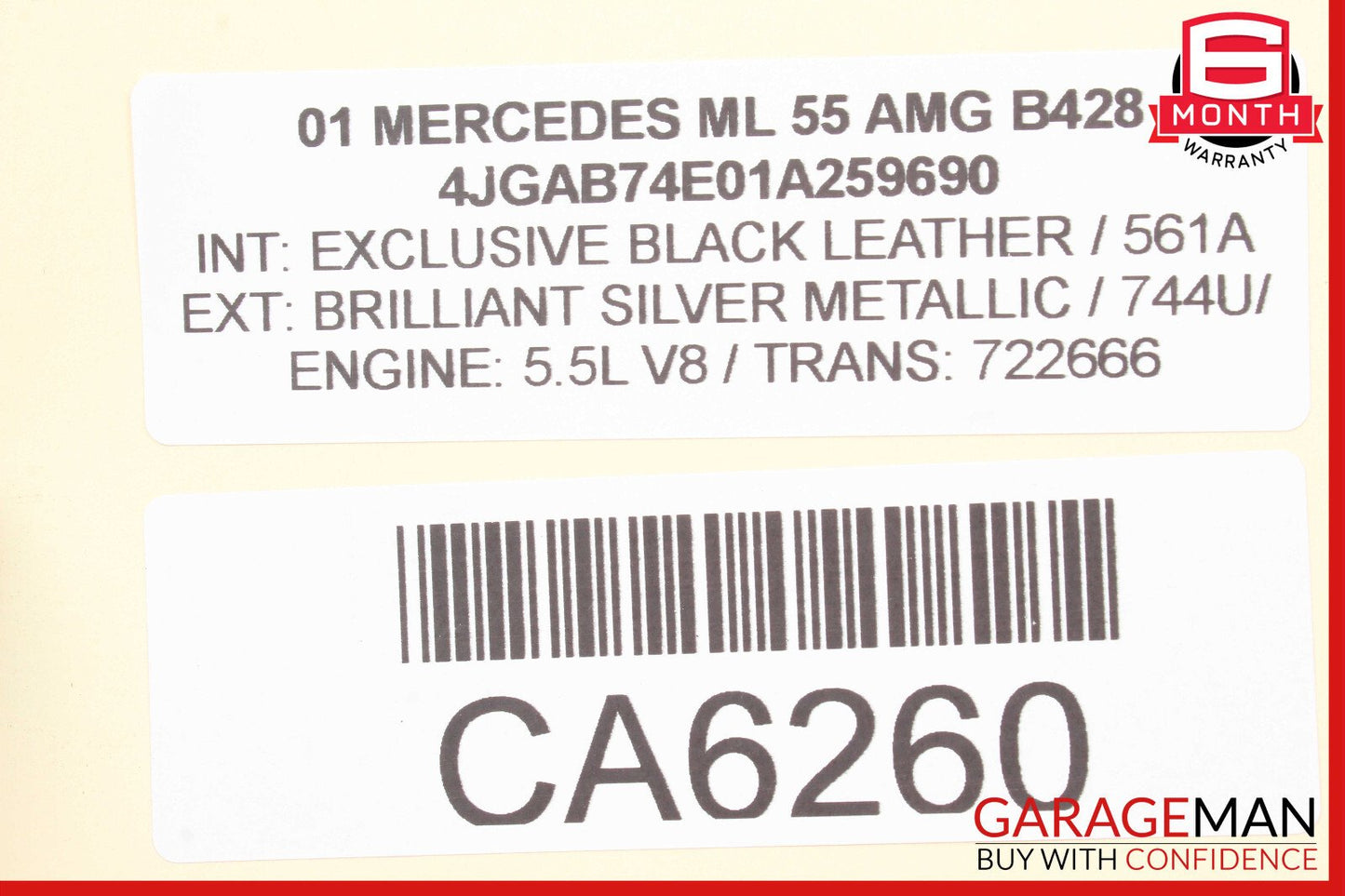 98-05 Mercedes W163 ML55 Rear Left / Right Axle CV Half Shaft Driveshaft OEM