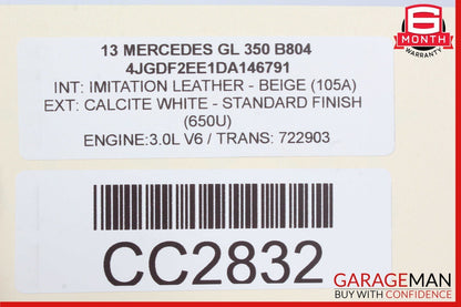 13-16 Mercedes X166 GL350 GL450 Front Right Side Interior Door Panel Assy Beige