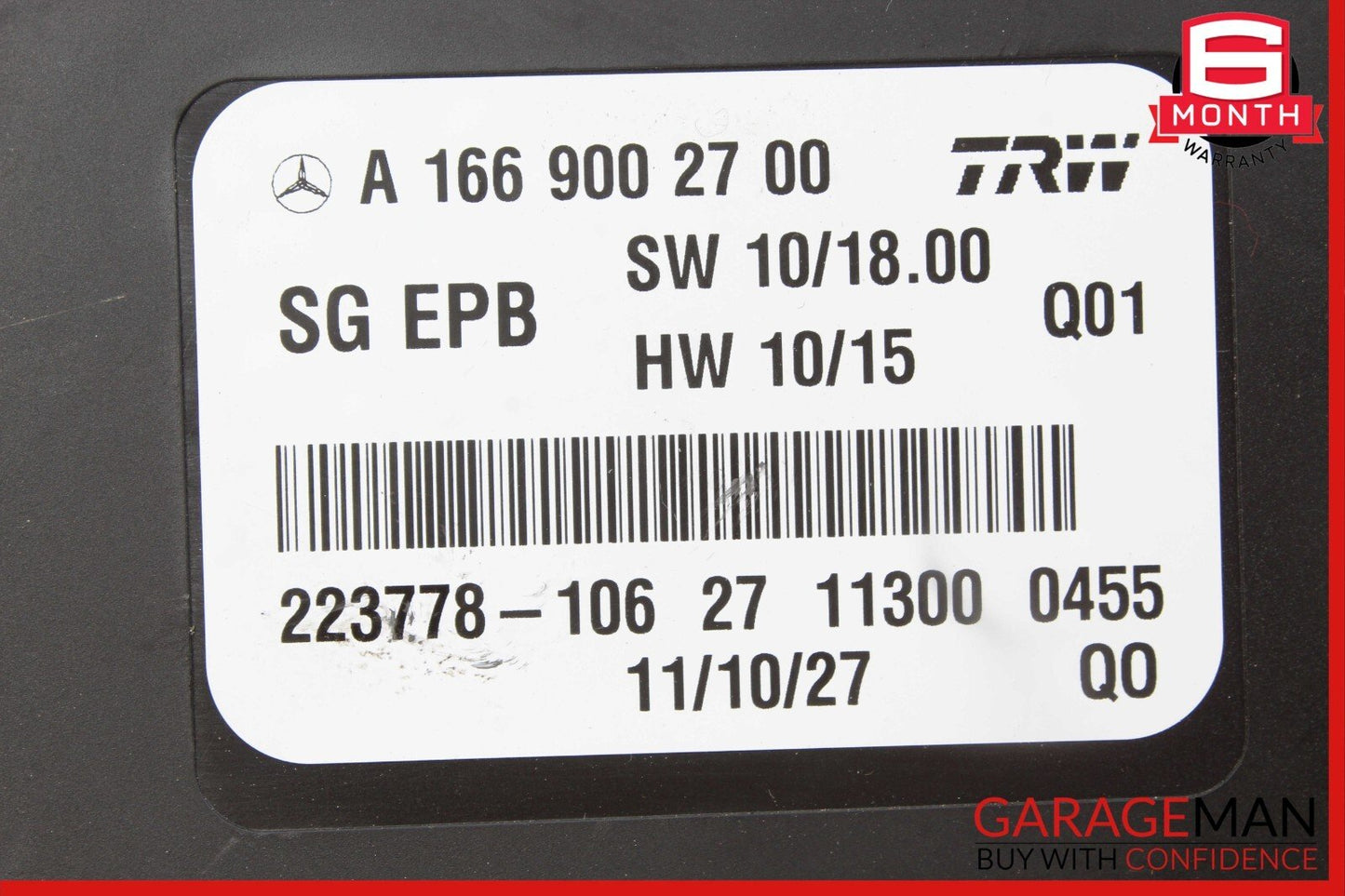 12-16 Mercedes R172 SLK200 SLK350 Hand Parking Brake Control Module Unit OEM