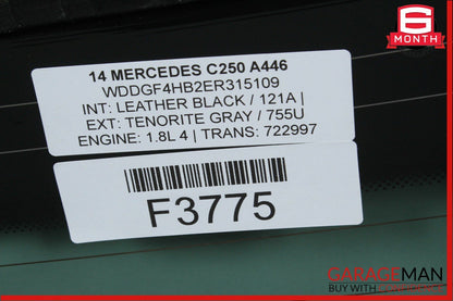 12-14 Mercedes W204 C250 C63 AMG Sedan Rear Windshield Wind Shield Window Glass