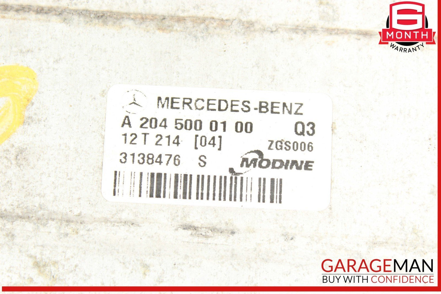 12-15 Mercedes W204 C250 SLK250 1.8 Intercooler Radiator 2045000100 OEM