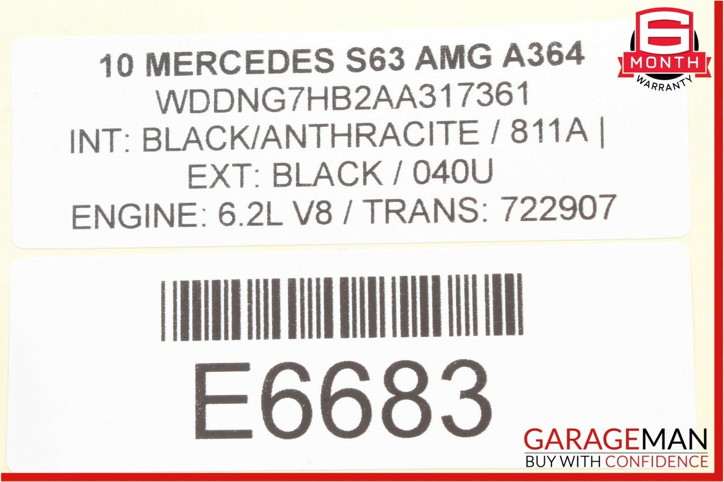 10-13 Mercedes W221 S63 AMG Front Right Top Upper Seat Bladder Bolster OEM