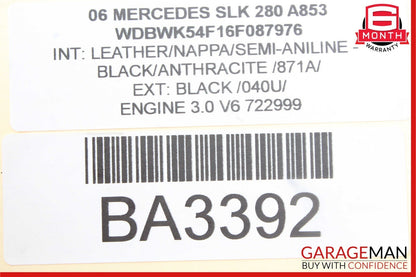 05-11 Mercedes R171 SLK280 SLK350 Convertible Top Right Trunk Lid Cylinder OEM