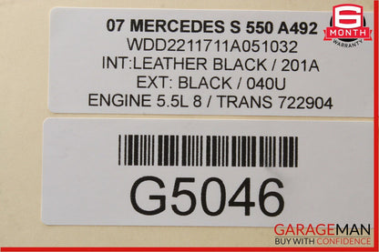 07-09 Mercedes W221 S550 Front Left Side Mirror Door Rear View Lazurite Blue
