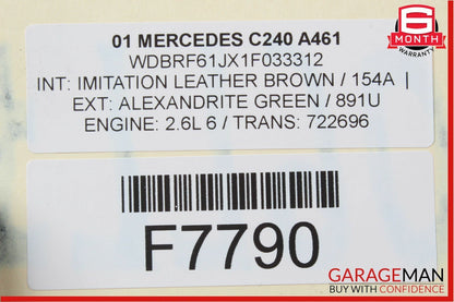 01-07 Mercedes W203 C240 Sport Left Driver Side Skirt Rocker Panel Green OEM