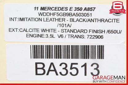 10-13 Mercedes W212 E350 Front Left Exterior Door Handle Assembly Calcite White