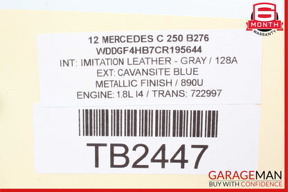 08-14 Mercedes W204 C350 C300 C250 Rear Left Side Door Lock Latch Actuator