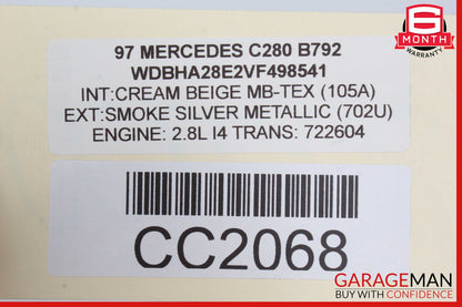 96-97 Mercedes W202 C280 Front Left Side Interior Door Panel Cover OEM
