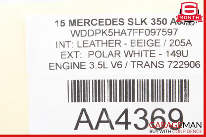 12-20 Mercedes R172 SLK350 SLC300 Center Panel Dash Ashtray Ash Tray OEM