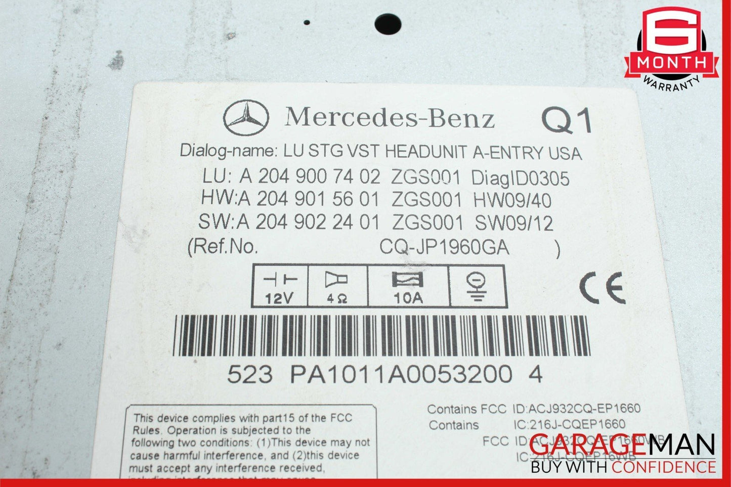 08-11 Mercedes W204 C300 C250 Head Unit Navigation Command Command CD Player OEM