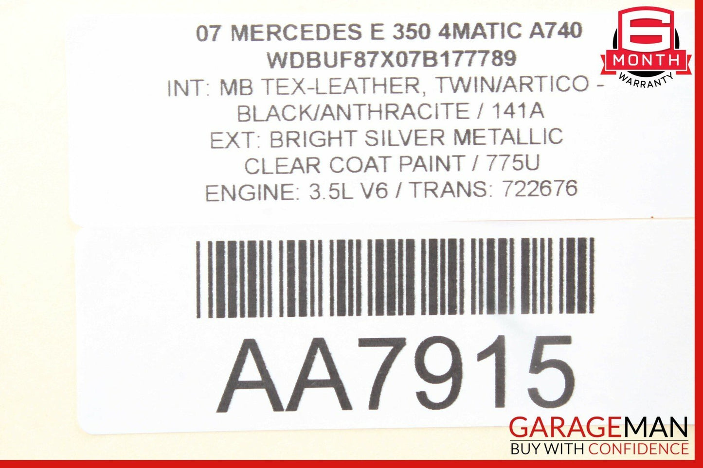 07-11 Mercedes W211 E350 SLK350 Engine Intake Filter Air Box Cover Assembly OEM
