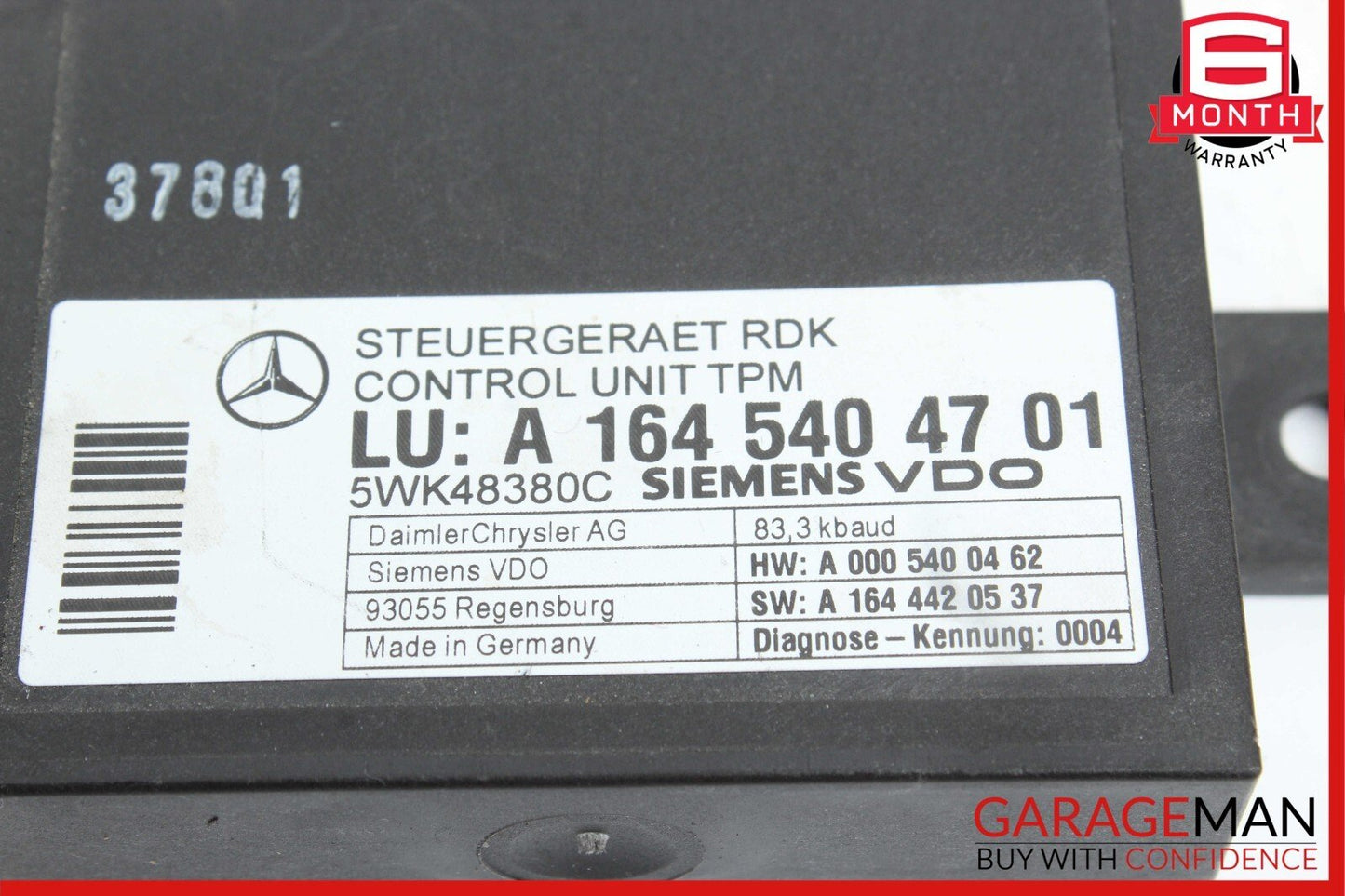 06-13 Mercedes W211 E350 ML350 R350 TPMS Tire Pressure Control 1645403762 OEM