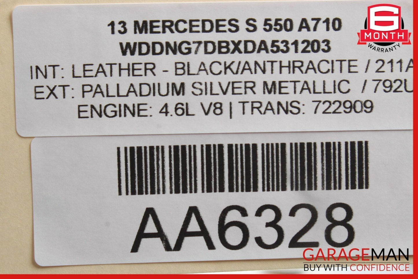 07-13 Mercedes W221 S550 Rear Center Seat Belt Retractor Buckle Assembly Black