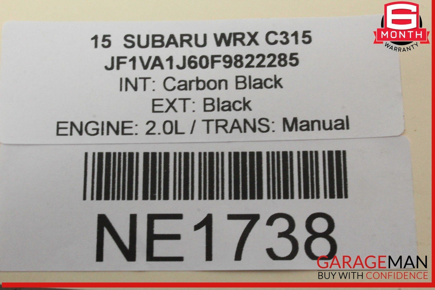 15-21 Subaru WRX Front Right Passenger Side Dash Dashboard Airbag Air Bag OEM