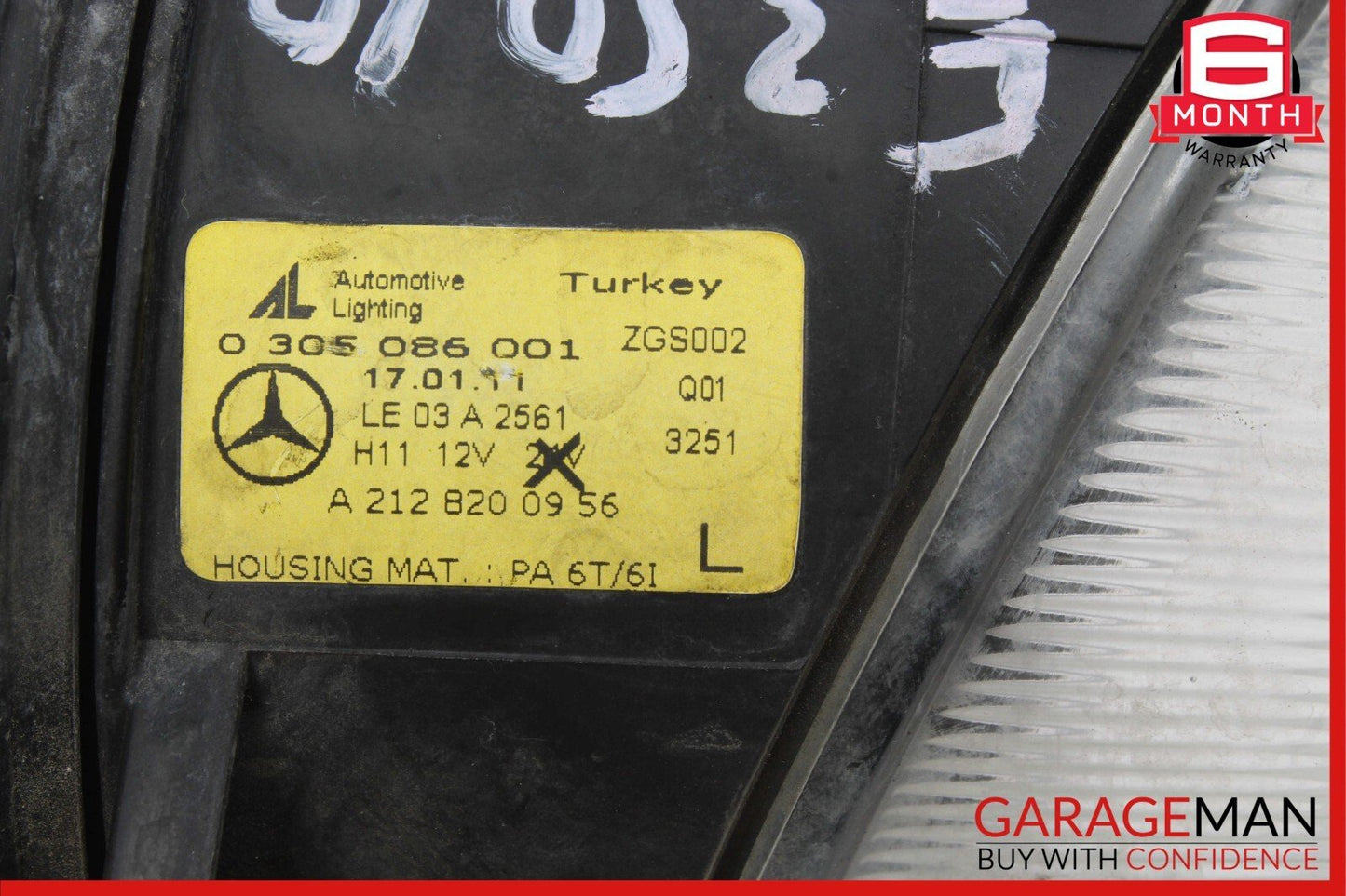 10-13 Mercedes W212 E350 Sport Front Left Bumper Fog Light Lamp 2128200956 OEM