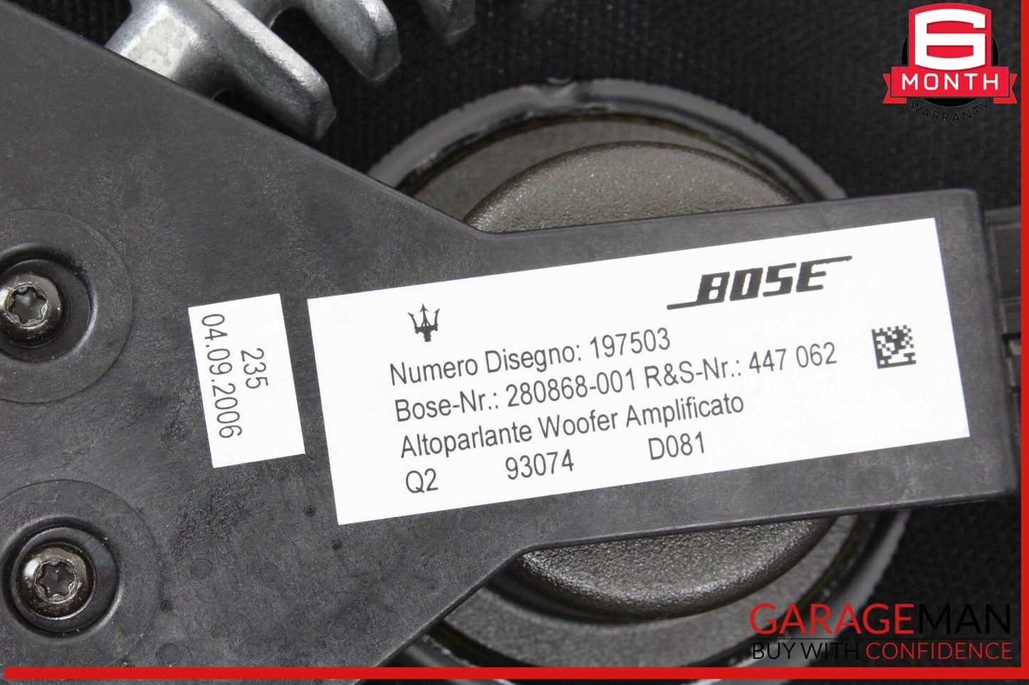 03-19 Maserati Quattroporte Rear Bose Subwoofer Sub Woofer Sound Speaker OEM
