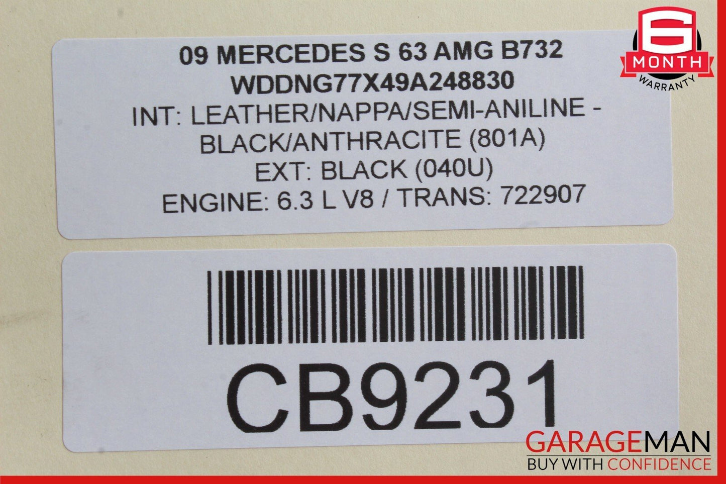 08-10 Mercedes W221 S63 CL63 AMG Rear Left or Right Axle CV Half Shaft OEM
