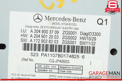 12-15 Mercedes W204 C250 Front GPS Navigation Command Head Unit CD Audio OEM